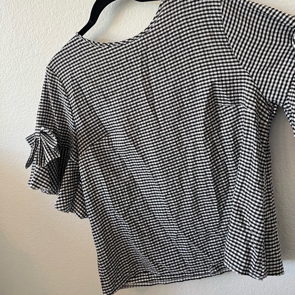 SHEIN Gingham Ruffle Sleeve Blouse - Picture 8 of 8